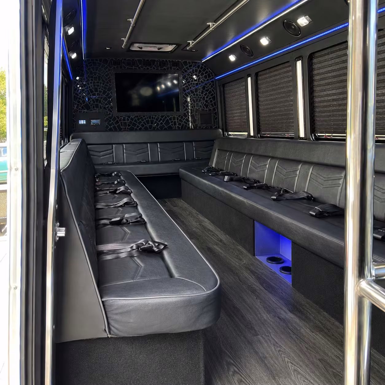 15 passenger party bus inside